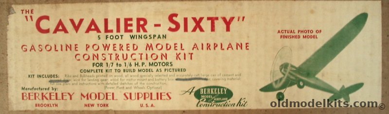 Berkeley Cavalier-Sixty - For R/C or Free Flight plastic model kit